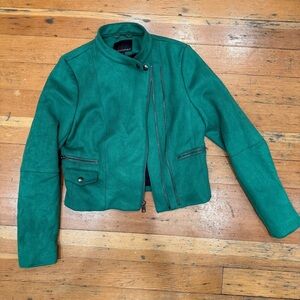 Suede Green Moto Jacket